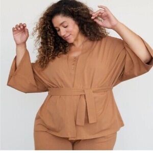Storq maternity post partum open front Women's Tan Cardigan size 2 or small